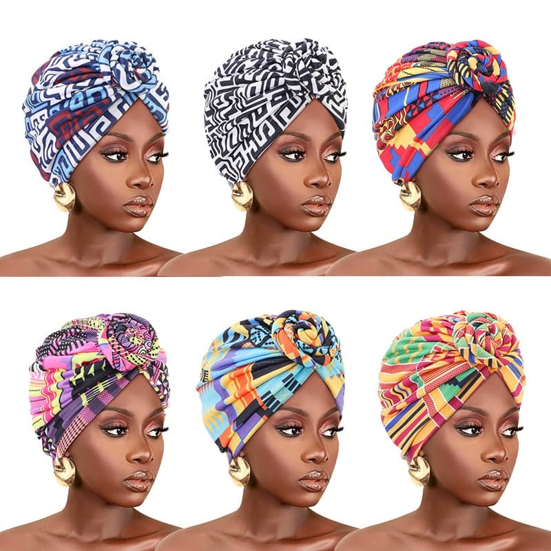 🔥🔥[Novo Modelo]Chapéu Bandana Plissado Vintage Macio Pré-Amarrado Nó Turbante Capa Envoltória Para Mulheres E Meninas Pr