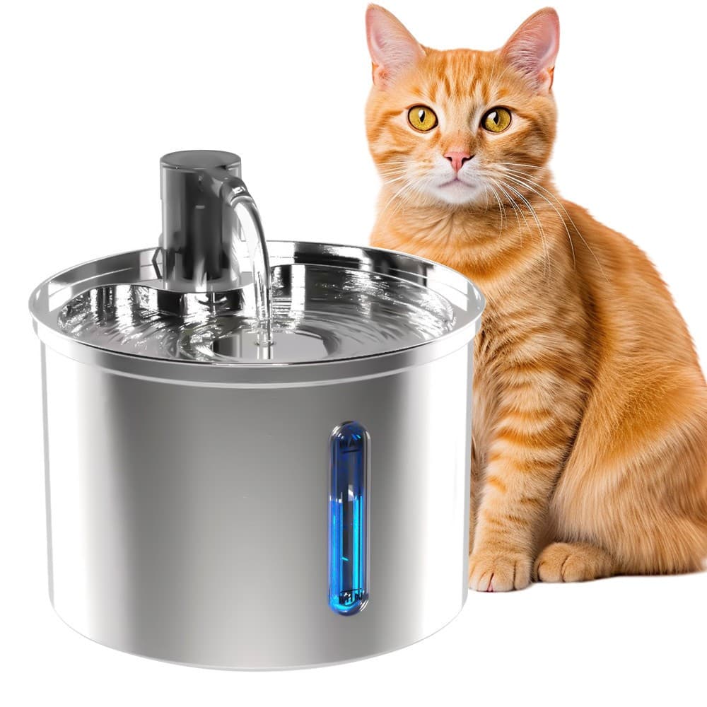 3l Fonte De Água De Aço Inoxidável Para Gatos E Cãe Newpet- Bivolt