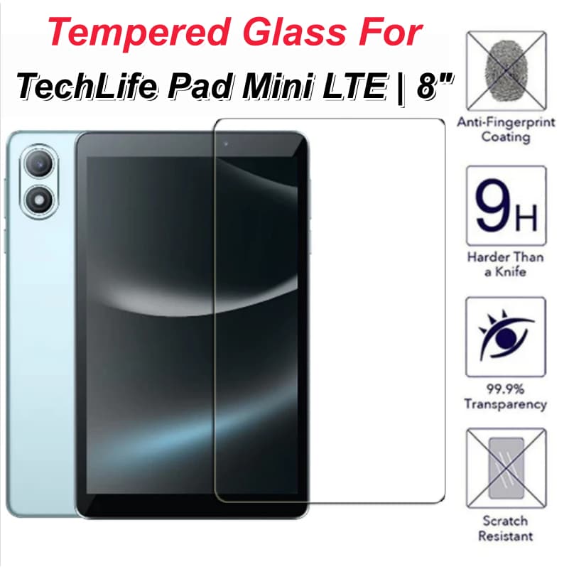 Vidro Temperado Protetor Para TechLife Pad Mini LTE | Anti-Riscos De Filme 2026 De 8 " Polegadas