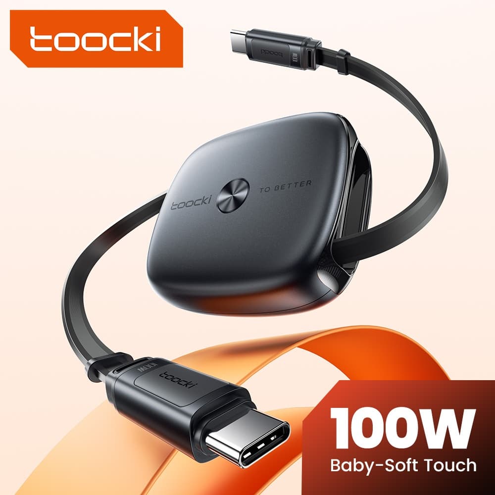 Toocki 100W PD Retrátil USB-C Cabo 480Mbps E-Marker Telescópico Tipo De Carregamento Super Rápido TPE Liga De Alumínio P
