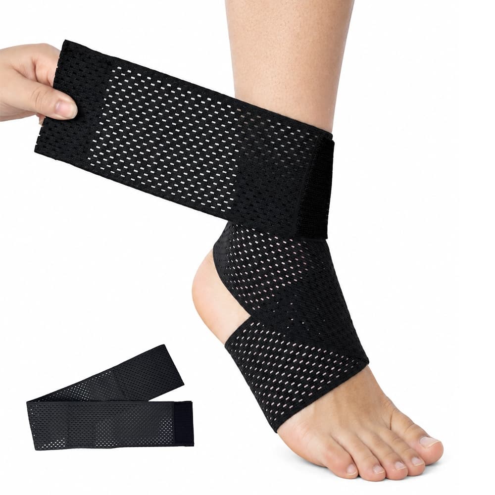 Cinta De Suporte De Tornozelo Esportivo De Alta Elasticidade , Leve E Respirável , Manga De Compressão , Adequada Para E