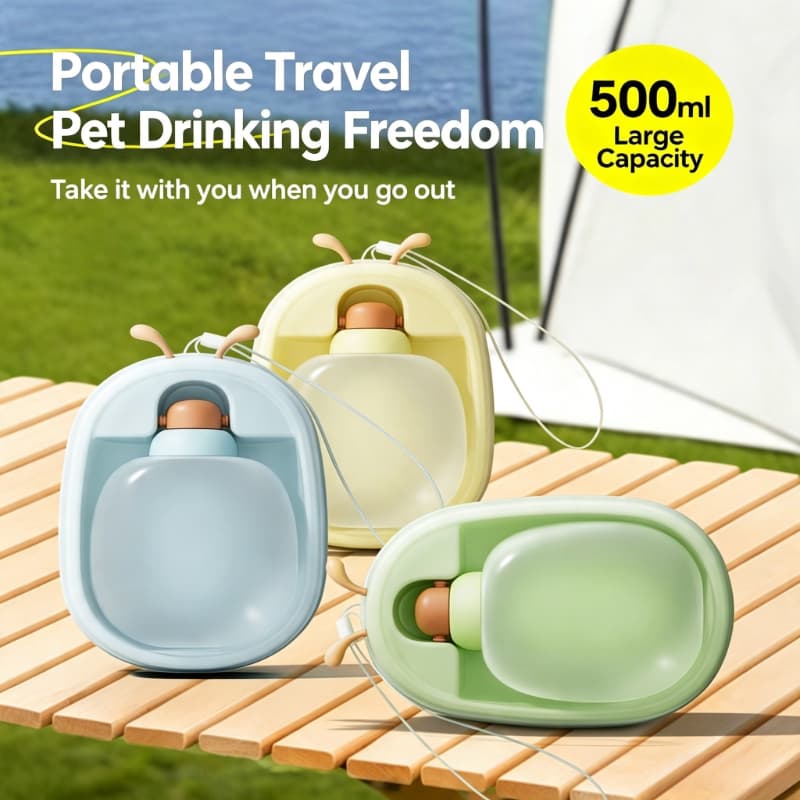 Garrafa De Água Portátil Para Animais De Estimação , 500ml , À Prova De Vazamento , Bico Em Forma De U , Fácil Distribui