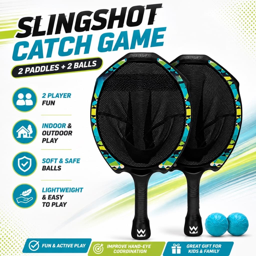 Estilingue Pegar Bola Jogo Conjunto 2 Pás 2 Bolas Ao Ar Livre Indoor Esportes Brinquedo Crianças Família Aniversário