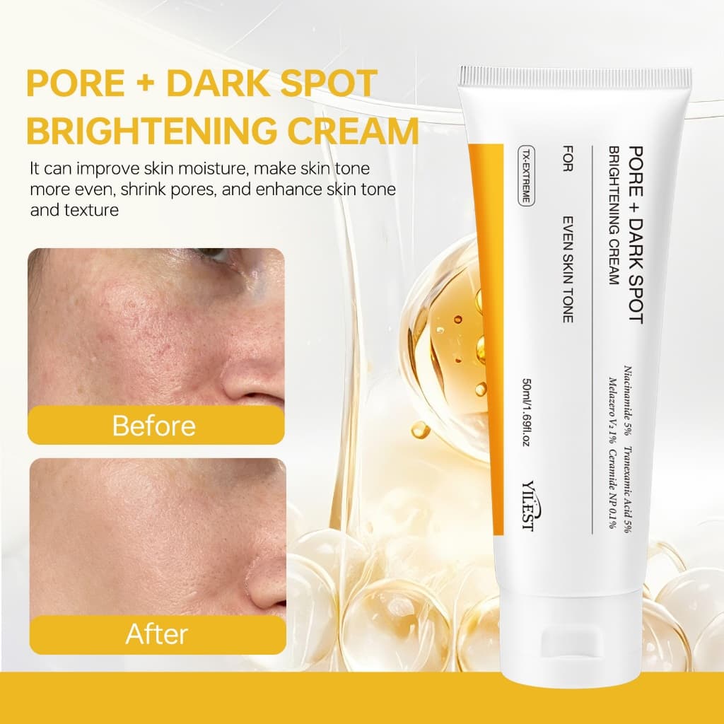 Creme Facial Brightening Pore+Dark Spot 50ml | Minimiza Poros Atenua Manchas Escuras | Uniformiza Tom Ilumina Pele | Hid
