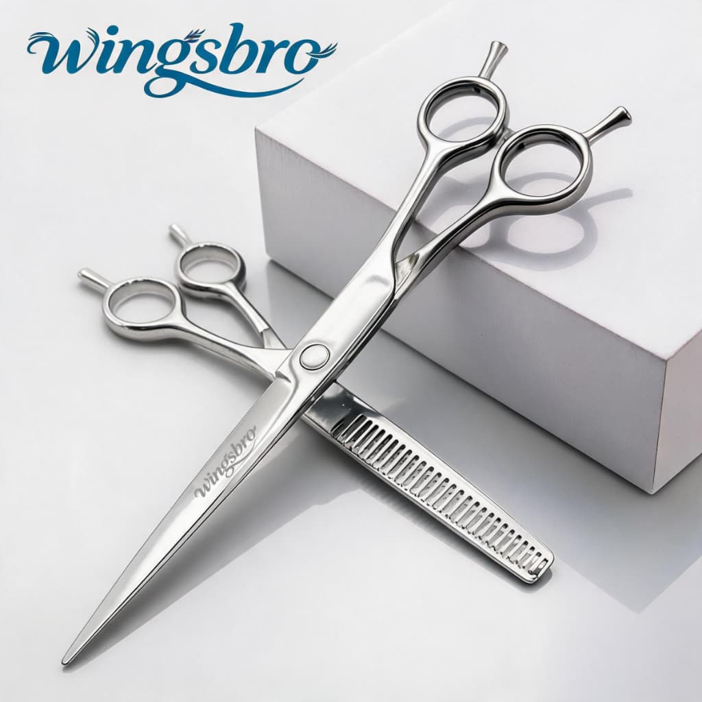 7/6” Tesoura de cabelo profissional  salão de beleza tesouras de corte de cabelo barbeiro tesoura de cabeleireiro