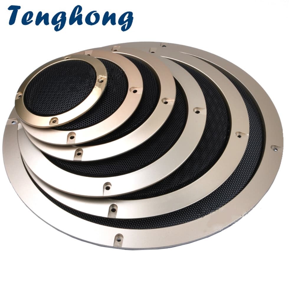Tenghong 2 Pçs Capa De Alto-Falante De Áudio 2/3/4/5/6.5 Polegada Círculo Decorativo Malha Grade Net Cobre Para Falantes