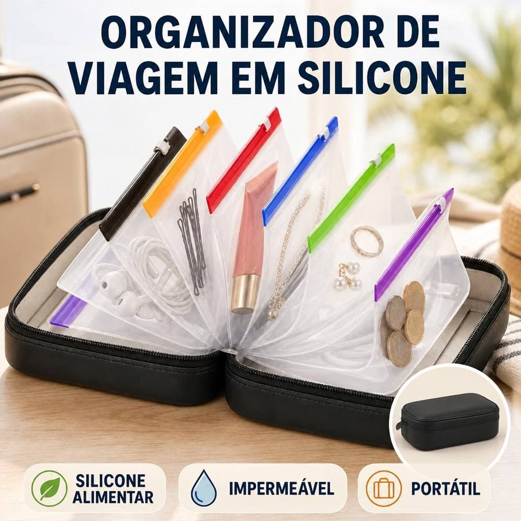 Saco de Armazenamento de Silicone Portátil Impermeável Leve para Viagem e Uso Diário