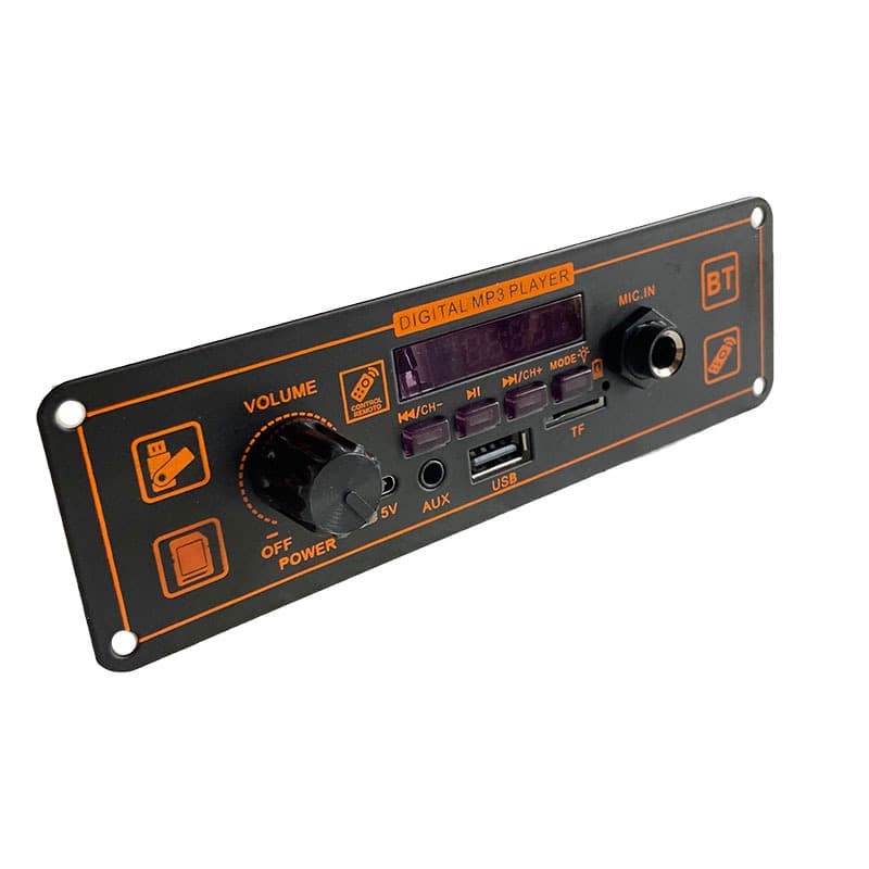 Amplificador 10W + 5W DC 3.7V Placa Decodificadora Bluetooth Carregável Microfone De 6.5 Mm TF USB Rádio FM Áudio Leitor