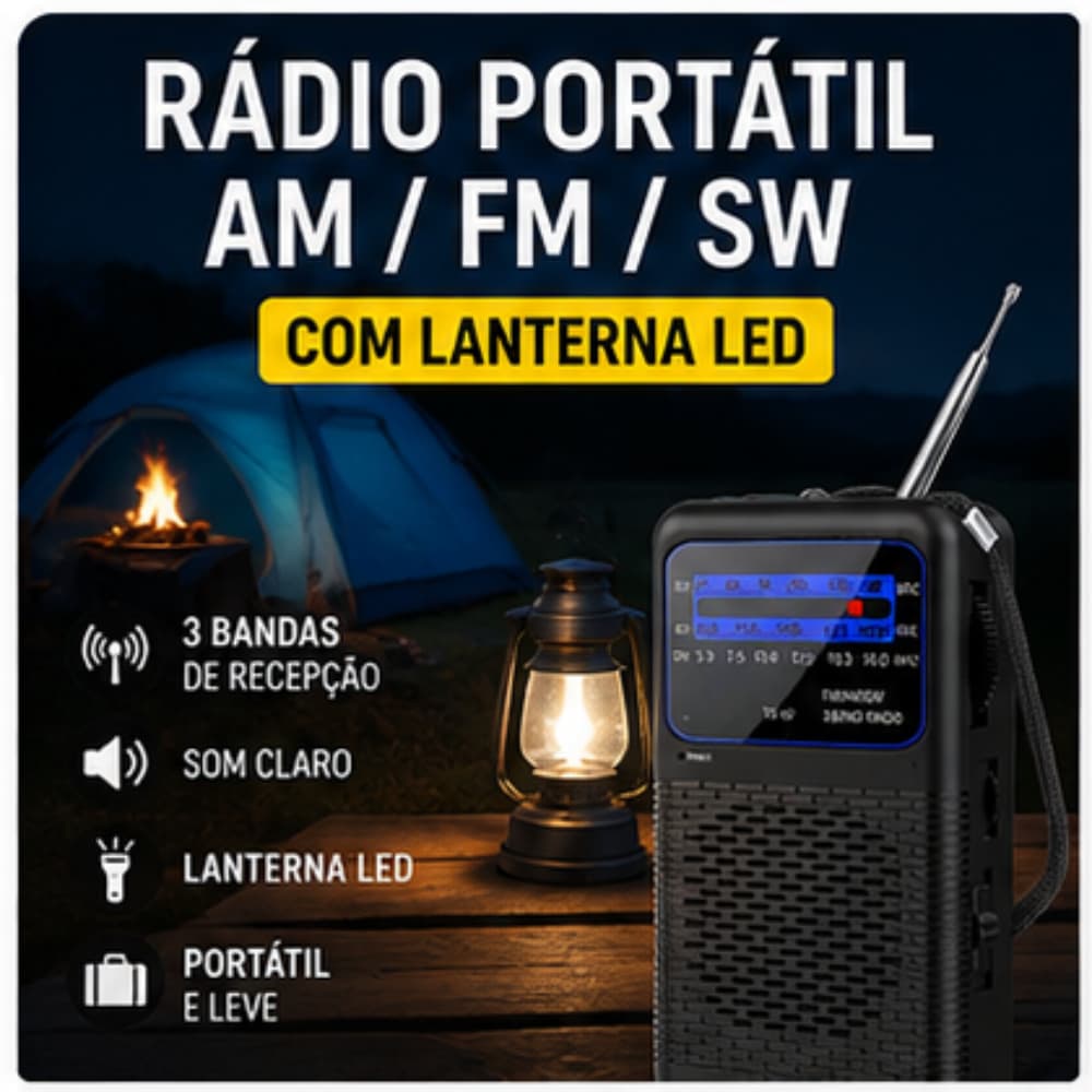 Rádio Portátil De Bolso AM/FM/SW Com Entrada Para Fone De Ouvido Acampamento Ao Ar Livre E Presentes De Emergência Idoso