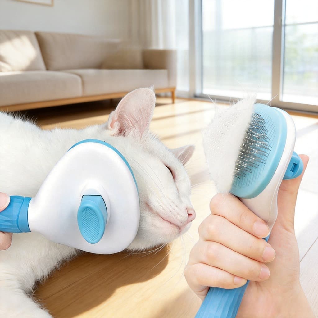 Pente De Gato , Remoção De Pêlos De Cachorro Agulha De silicone Massagem De Cabelo Flutuante Com Um Clique