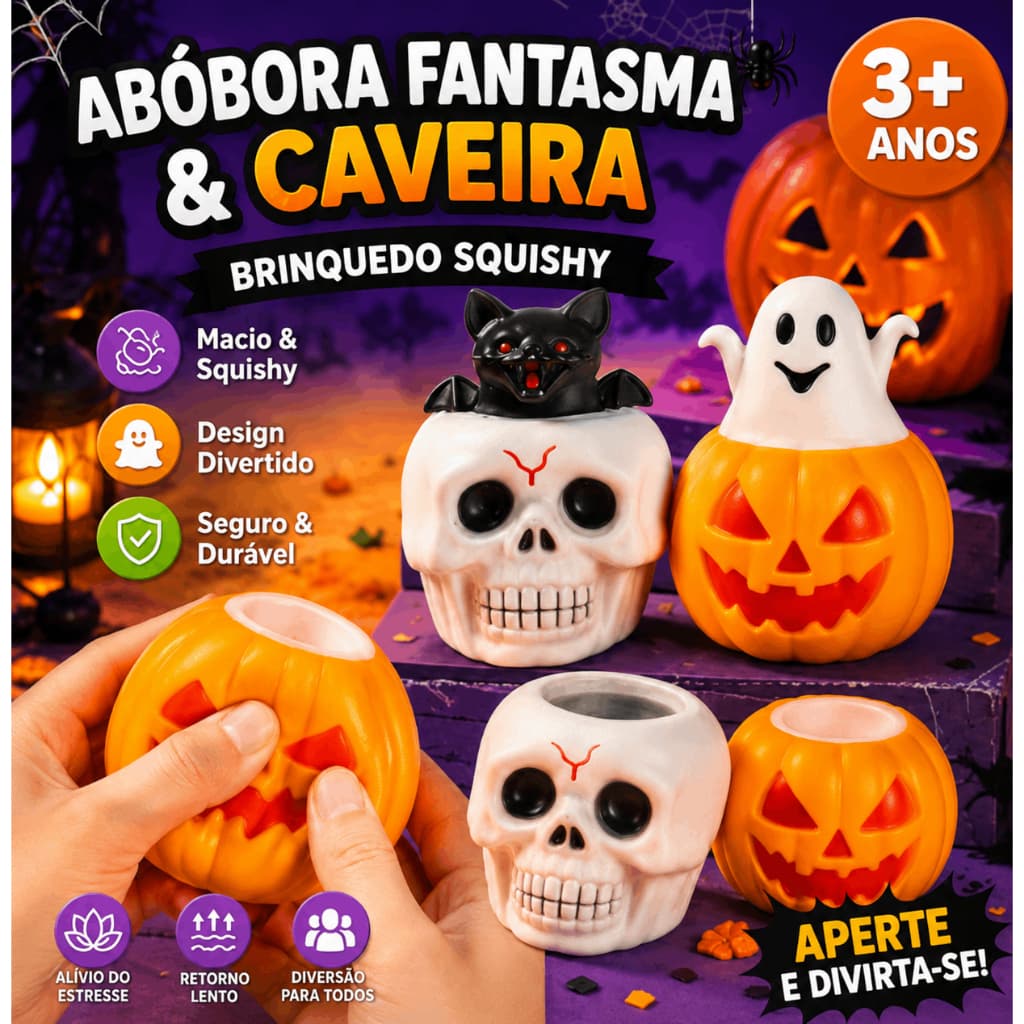 Halloween Mole Squeeze Brinquedos Abóbora Fantasma Esqueleto Engraçado Brincadeira Alívio Do Estresse Fidget