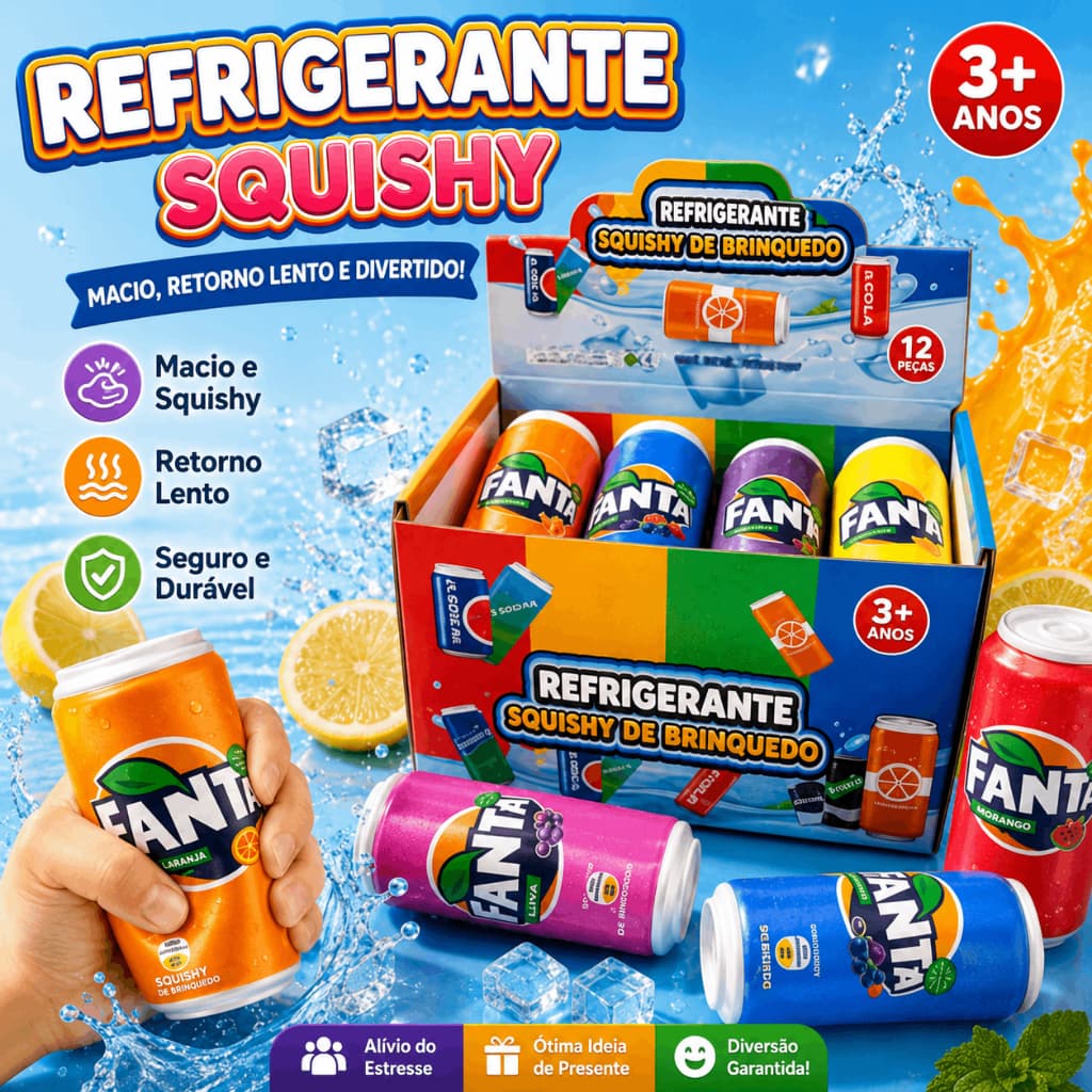 Garrafa De Refrigerante Fanta Realista Brinquedo Mole Bebida Fofa Pode Recuperação Lenta Alívio Do Estresse Fidget