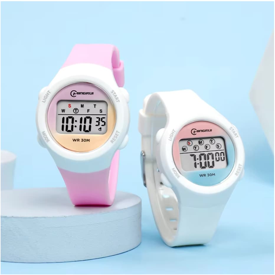 Crianças Esporte Relógios Alarme Cronômetro Relógio Digital Para Meninos Meninas 30M À Prova Dwaterproof Água Rosa Estud