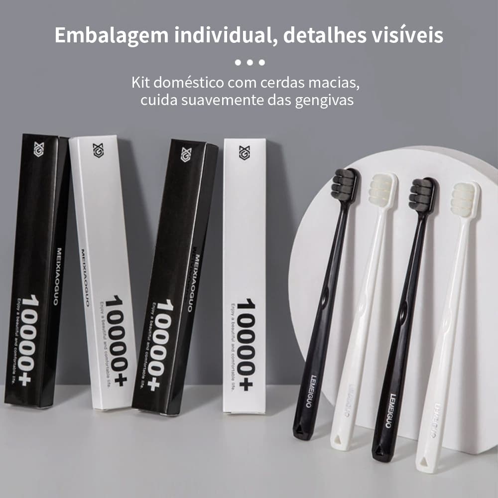 Escova de Dente Design Minimalista 10000 Cerdas Limpeza Profunda Suave