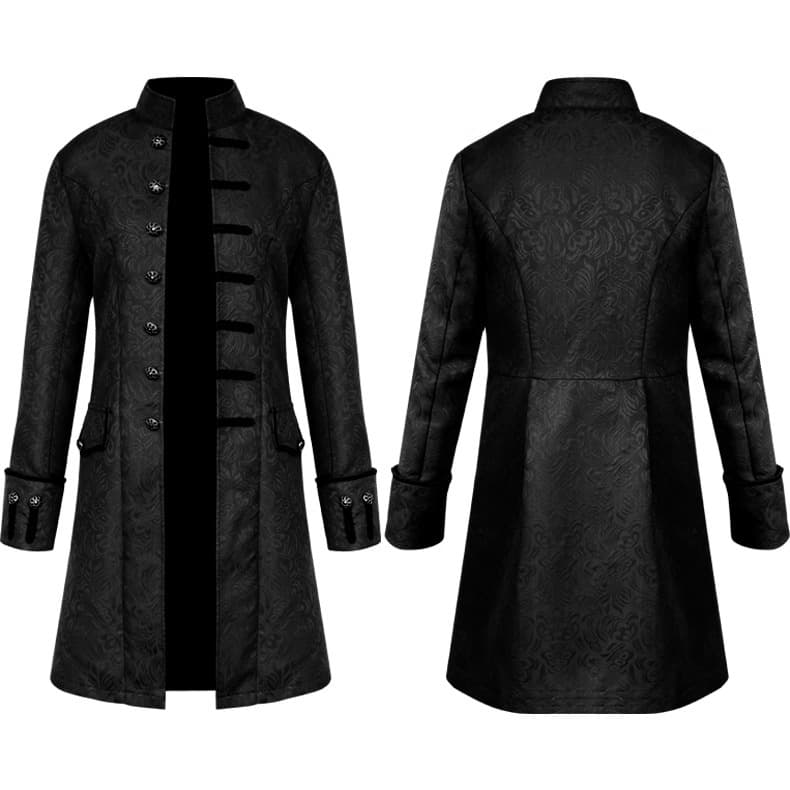Halloween europeu americano casaco masculino Steampunk Retro uniforme gola traje cos roupas Jacquard