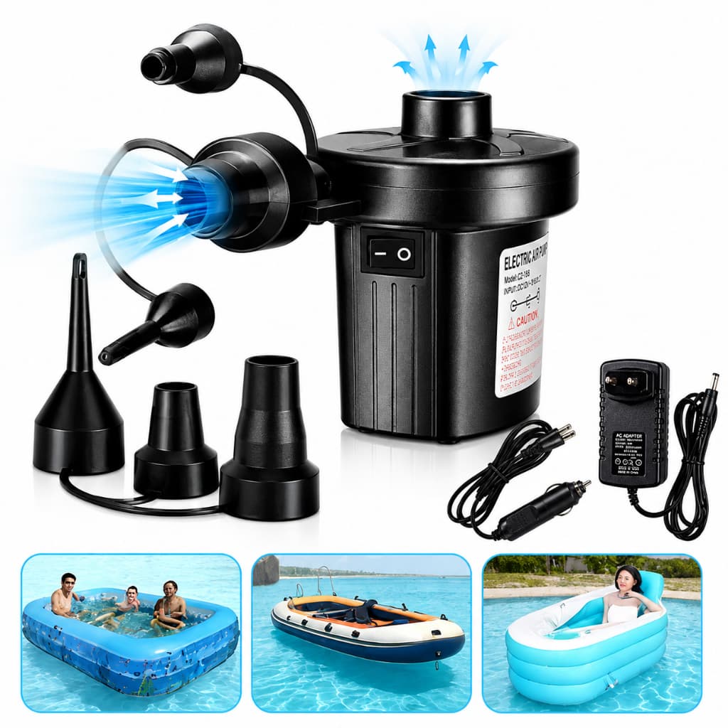 Bomba Elétrica Pneumática Para Inflar E Esvaziar Colchão Boias E Piscinas 110V/220V