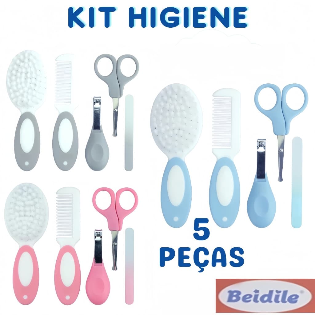 Kit De Higiene Bebe 5 Peças Cuidados Recem Nascido Menino Menina