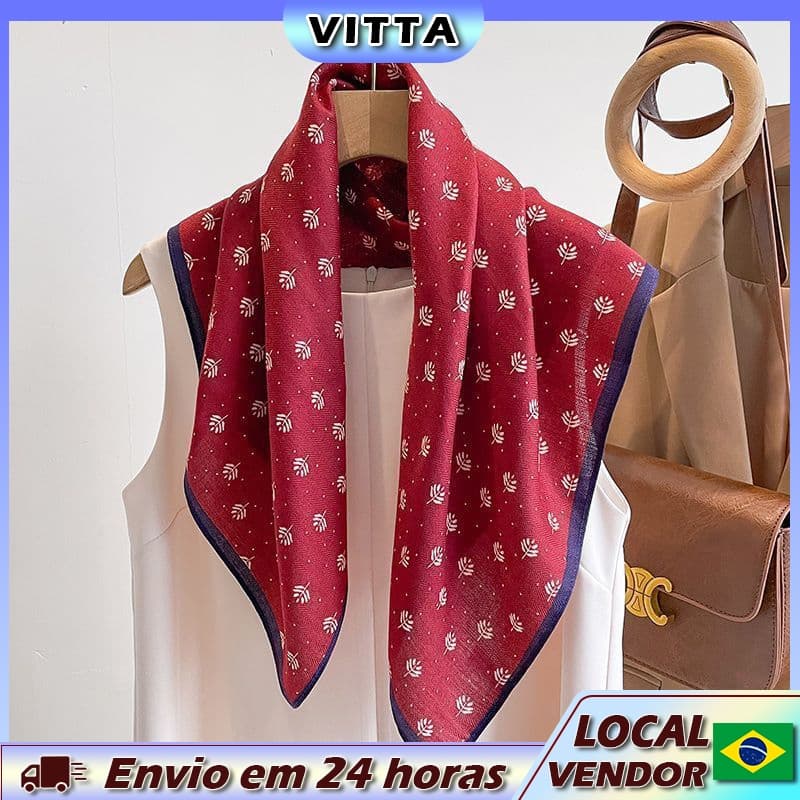 VITTA 70 Algodão Linho Vermelho Lenço Quadrado Lenço de Seda Literário Proteção de Pescoço Lenço Decorativo Casual Lenço
