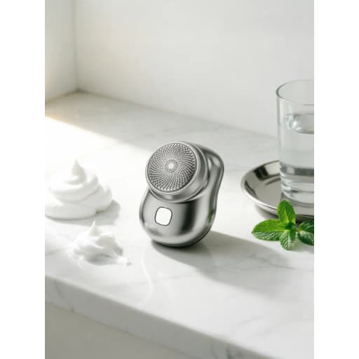 1 Mini Barbeador Prateado Define Compacto E Elegante Com Extremamente Portátil De Longa Duração , Rápido Eficiente