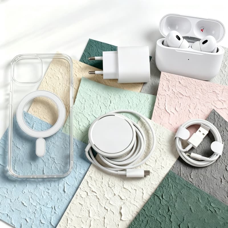 kit 5 Em 1 Para iPhone/Carregador De Indução/Cabo De Dados De Carregamento Capa Protetora De Telefone