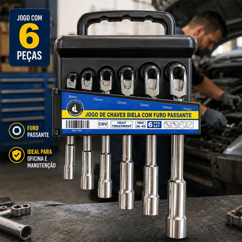 Jogo Chave Biela 6pcs 8 a 17mm kit chave de boca Chave tipo L Fertak 8/10/12/13/14/17mm
