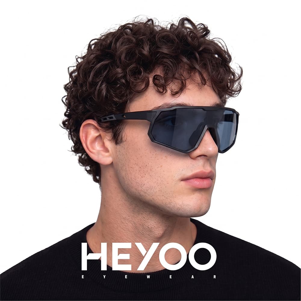 HEYOO Óculos de Sol Esportivo Unissex Polarizado Antirreflexo Proteção UV400 Confortável Resistente