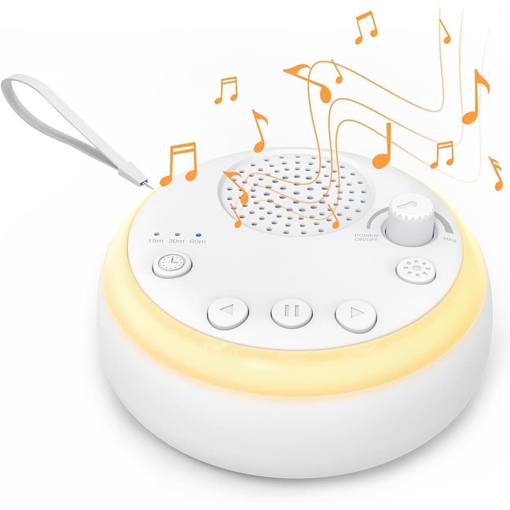 Máquina De Ruído Branco Para Crianças , Reprodutor De Som Dormir , Temporizador De Luz Noturna , Recarregável Por USB