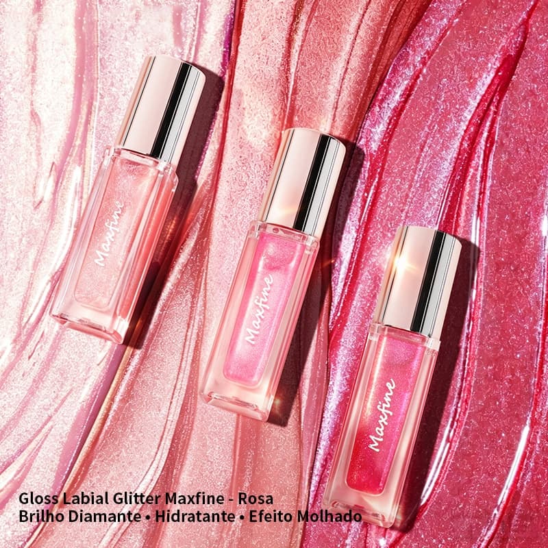 Gloss Labial Maxfine Brilho Diamante 6 Cores - Efeito Molhado