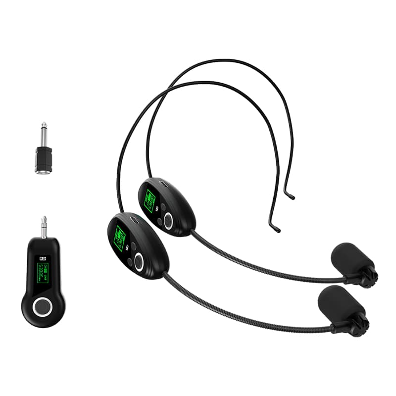 Microfone De Fone De Ouvido Sem Fio 2.4G , Viva-Voz Com Redução De Ruído Para Transmissão Ao Vivo , Ensino , Conferência