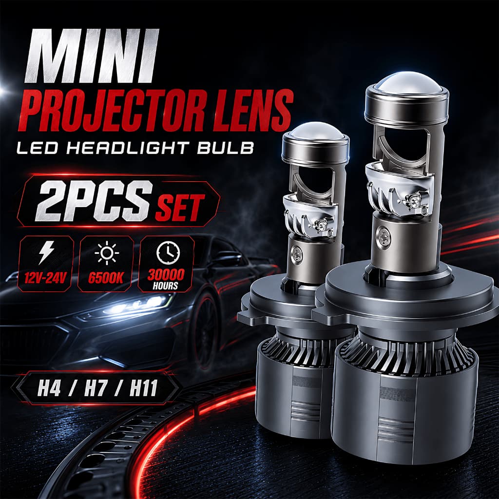 Novo Design 2 Pçs H4 Mini Bi-LED Lente Do Projetor Hi-Lo Feixe Lâmpada Farol Retrofit Motocicleta Luz Lâmpadas Carro