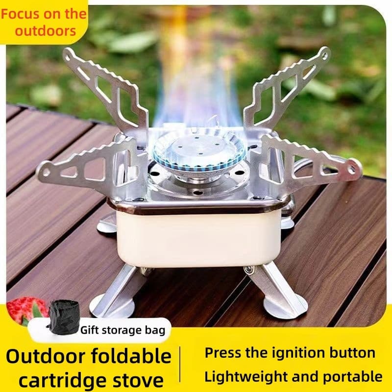 mini Fogão De Acampamento Dobrável Para Exterior , Ignição De Botão , Conveniente E Leve