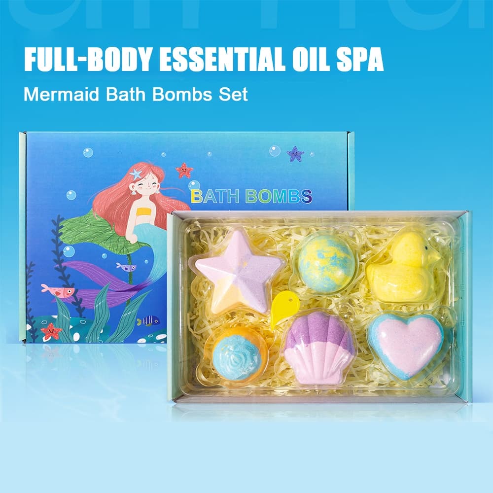 6 Pçs Conjunto De Presente De Bomba De Banho Para Mulheres Bombas De Bolha Natural Com Óleos Essenciais Relaxamento Spa