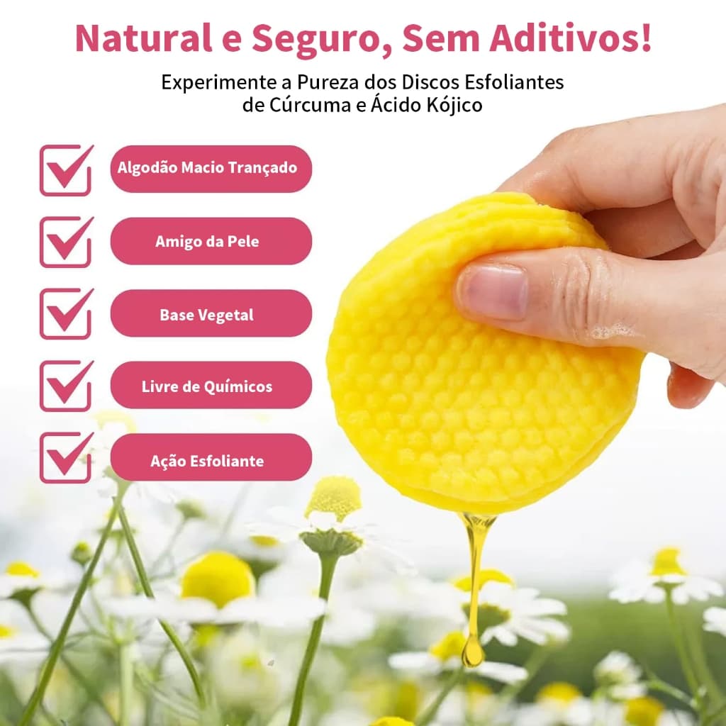Disco Facial Cúrcuma Ácido Kójico Limpeza Clareador 30un
