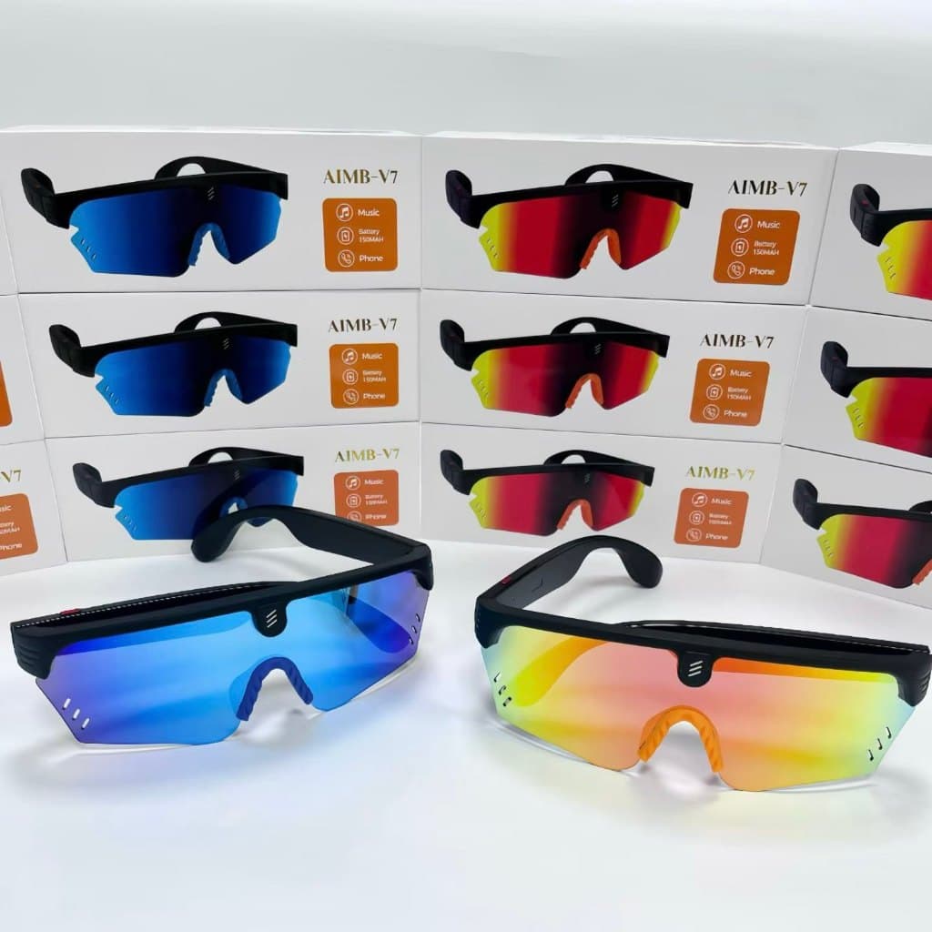Óculos Inteligentes AIMB-V7 Ao Ar Livre , Música , Assistente De Voz AI , De Sol Anti-Luz Azul Para Esportes De Ciclismo