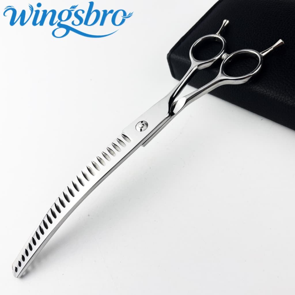 Tesoura Curvada Wingsbro Para Cães-Ergonômica Cuidar De 8.5 " Prateada