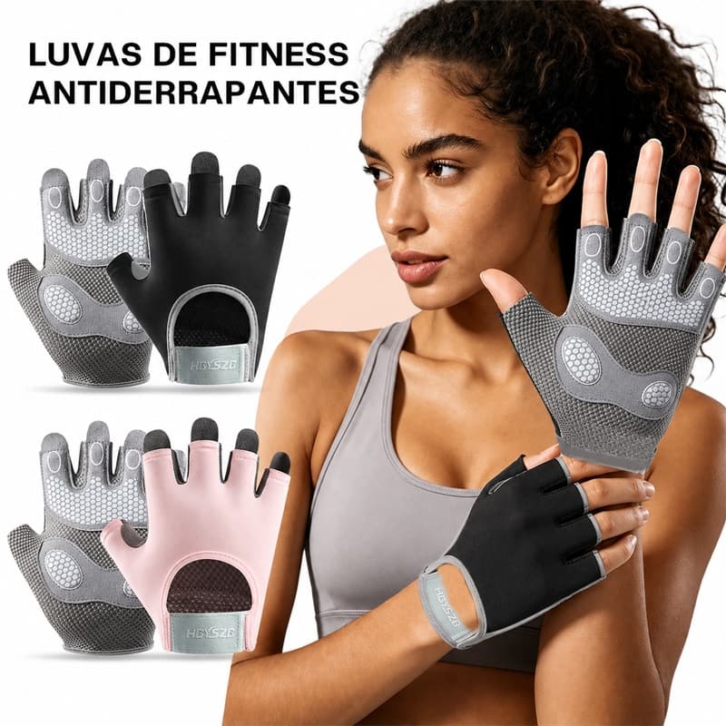 Luvas esportiva unissex de meio dedo academia Exercícios Com Munhequeira Fit Musculação ajuste