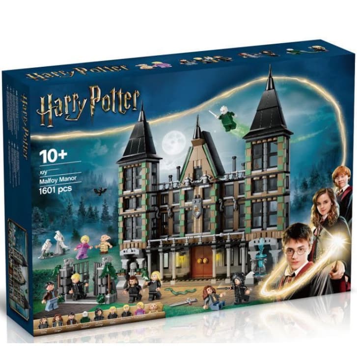 1601pcs Harry Magic Series Malfoy's Manor Compatível Lego Blocos de Construção Bloco de Construção Brinquedos Presentes