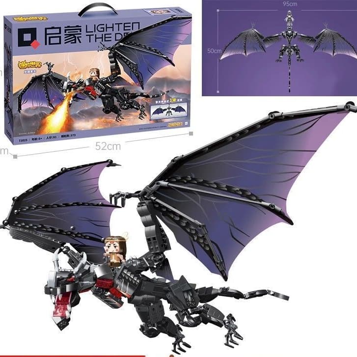 573 pçs compatível Lego blocos de construção grande despertar dragão escuro dinossauro Pterosaur brinquedos educativos m