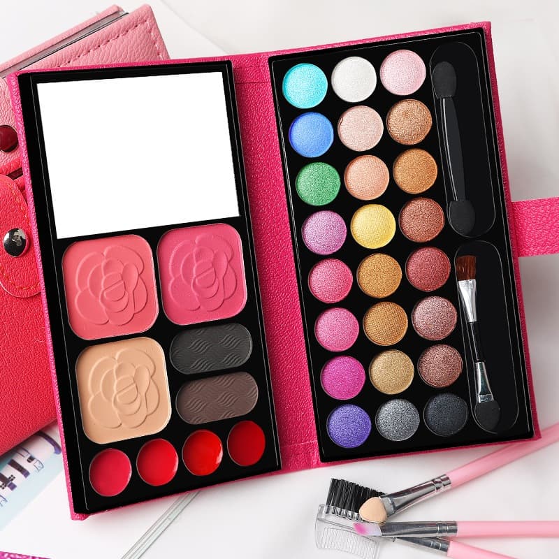33 Cores Pó Blush Batom Duradouro Cosméticos Conjunto De Maquiagem Com Espelho Para Iniciantes Crianças Viagem Paleta Po