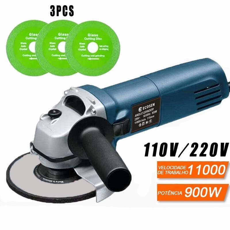 Esmerilhadeira Lixadeira Angular 900W 115mm 11000rpm 100V / 240V Eyecool S7