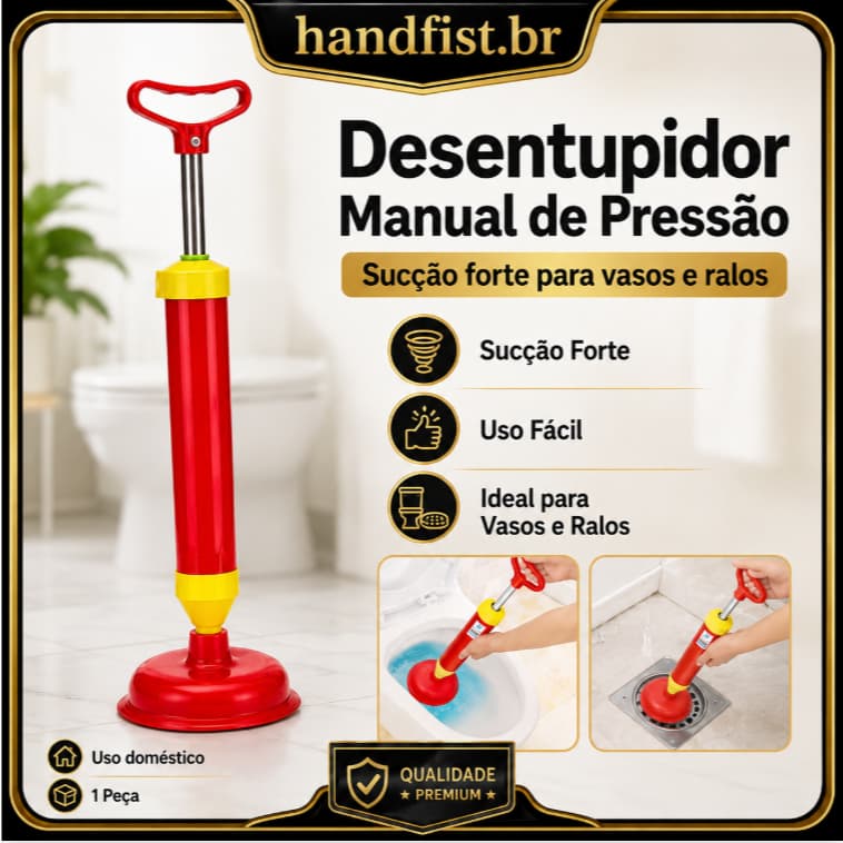Desentupidor Manual De Pia Vaso Ralo Cano Esgoto Tipo Bomba Sucção 150mm Alta Pressão