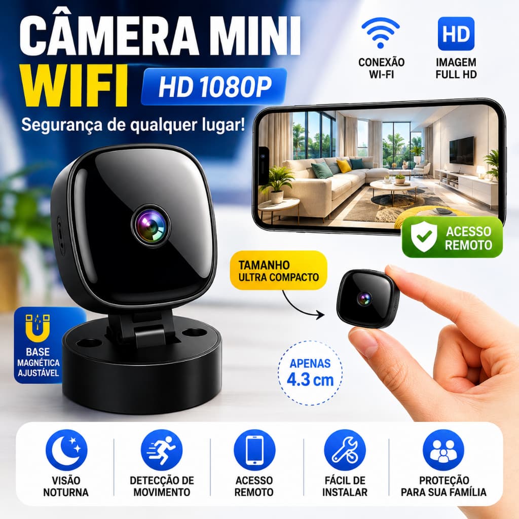 Câmera De Segurança Wi-Fi 1080p/Monitor De Bebê-Pan/Tilt , Visão Noturna Infravermelha , Áudio-Para Bebês , Cães E Gatos