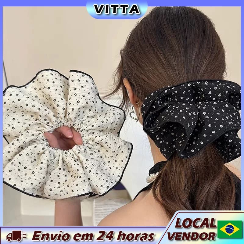 VITTA tecido Floral Scrunchy laço de cabelo feminino laço de cabelo flor novo estilo rabo de cavalo laço de cabelo cocar
