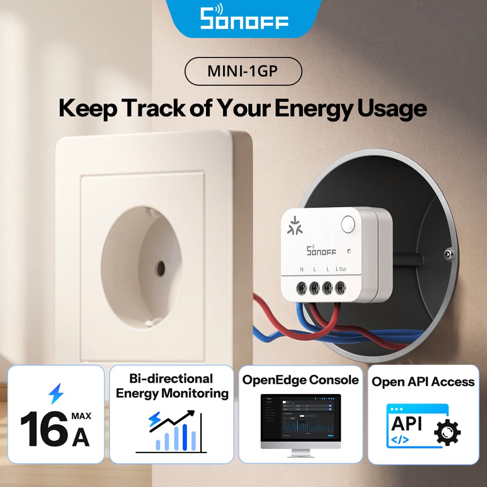 SONOFF MINI PM Matter Over WiFi Power Meter-1GP (Não Switch) Monitoramento De Energia Inteligente Rastreie Seus Custos A