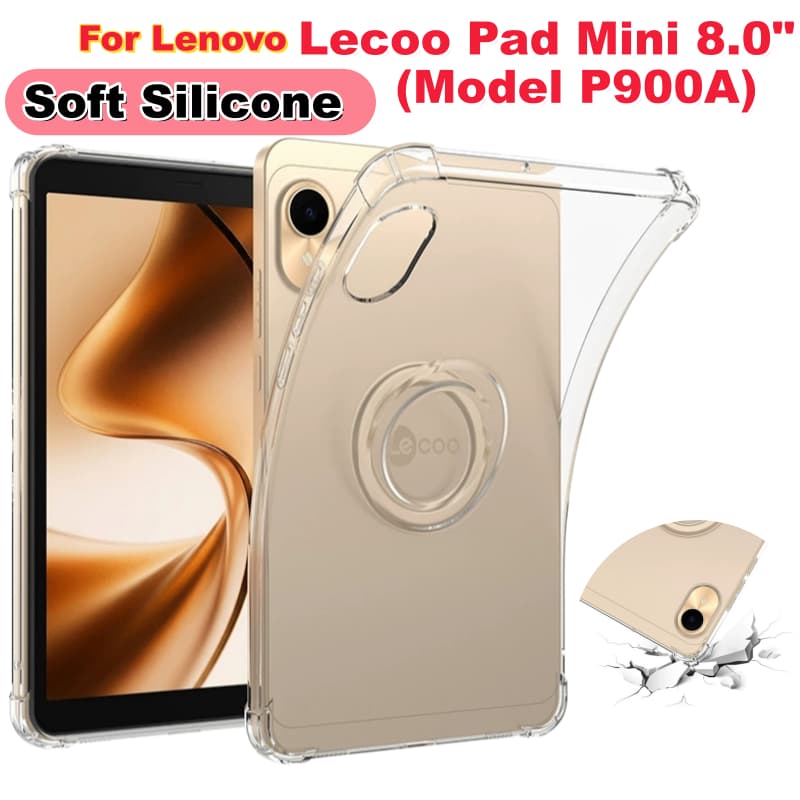Para Lenovo Lecoo Pad Mini 8.0 " (Modelo P900A) 2026 Silicone Macio À Prova De Choque TPU Capa Transparente Geléia Caso