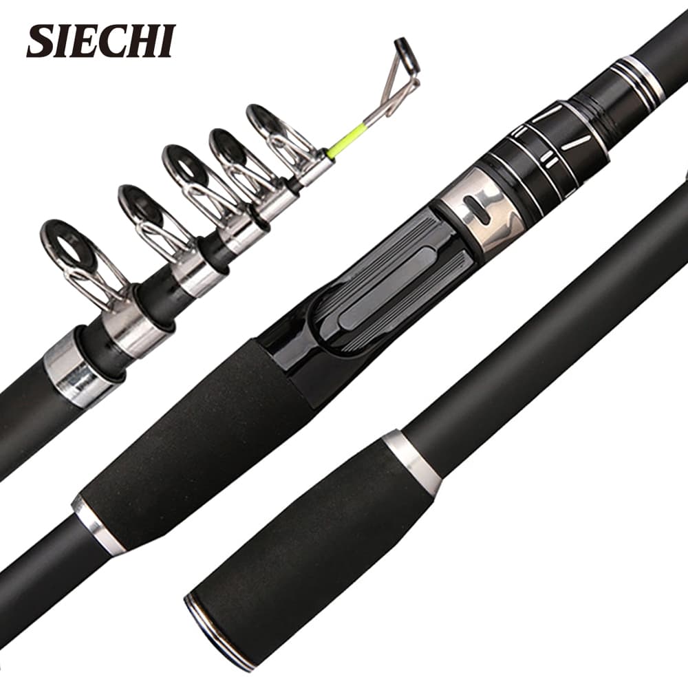 SIECHI 1.8m-2.4m Vara de pesca retrátil portátil Vara de isca Vara de mar Vara de pesca de fundição longa Pesca marítima
