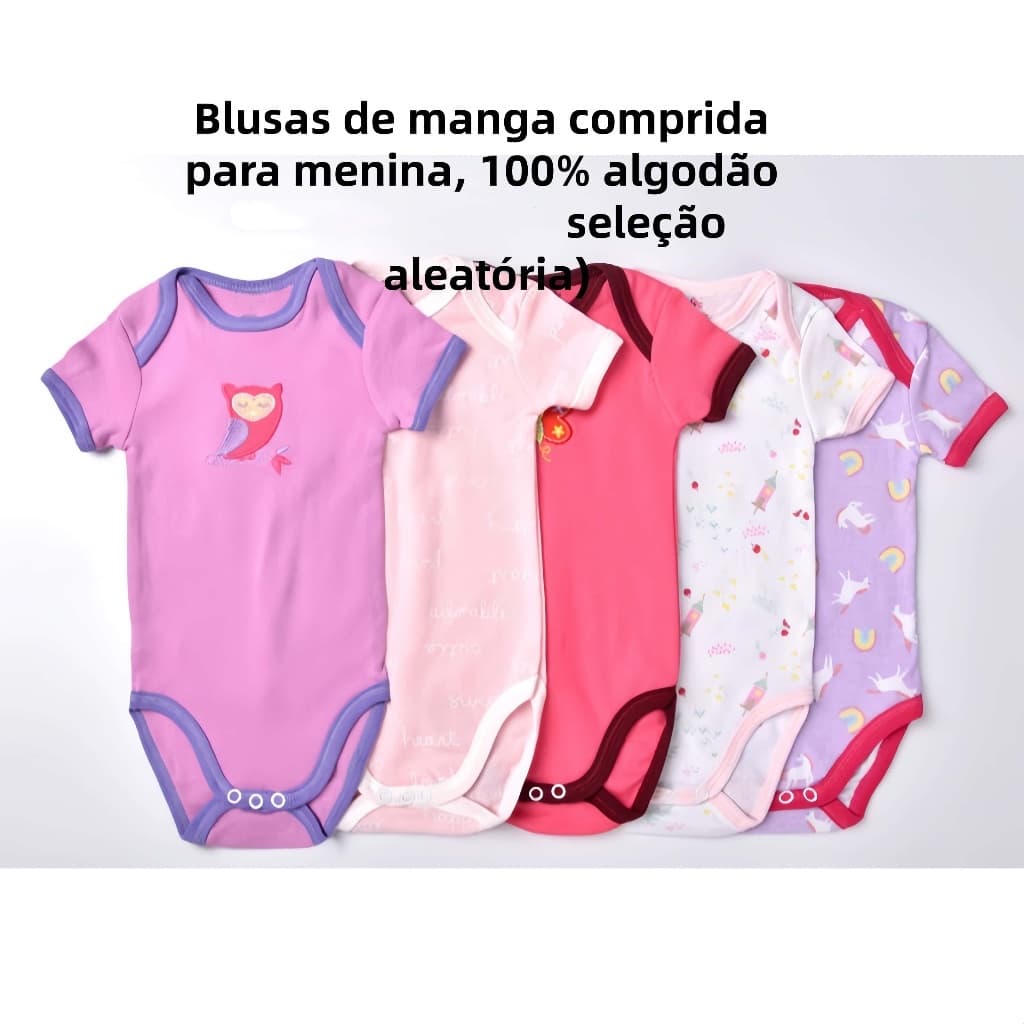 Lucky baby Super Promoção Conjunto 10 Bodies 100% Algodão Premium Bebê Unissex Manga Curta Estampas Variadas