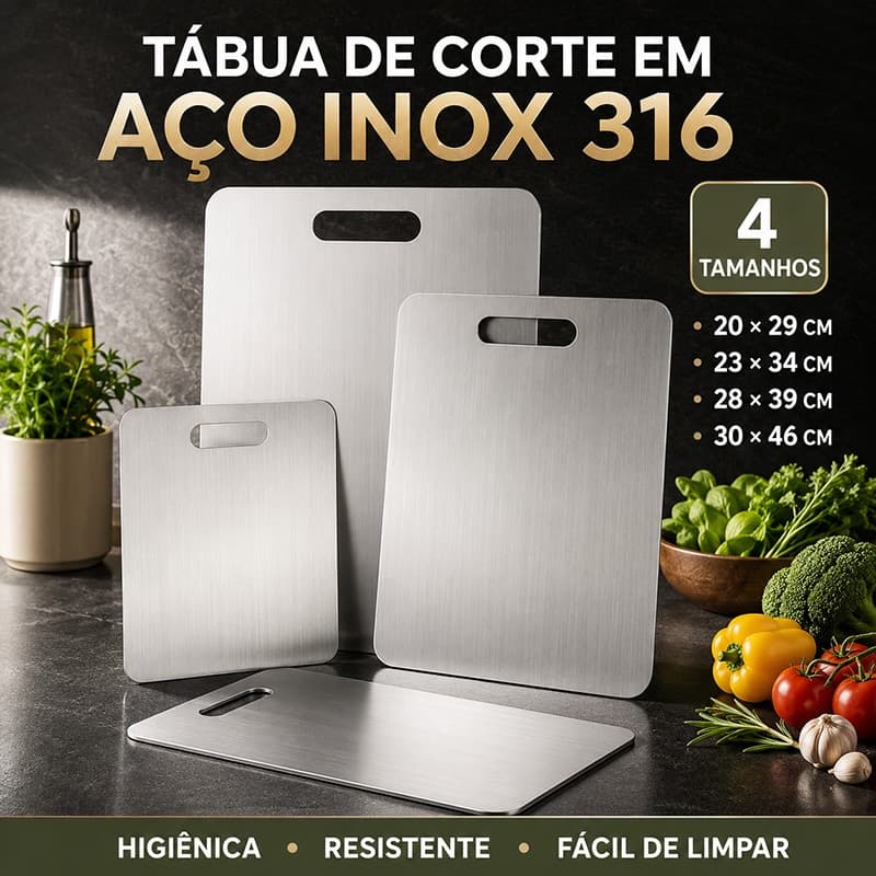 Tábua de Corte Cozinha Aço Inoxidável 316 Espessada Antibacteriana À Prova de Mofo