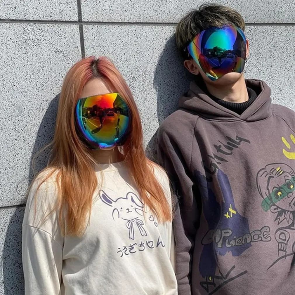Óculos De Sol Máscara De Proteção Facial Completa Óculos De Proteção Antinevoa Antirrespingo Lente Esférica De Segurança
