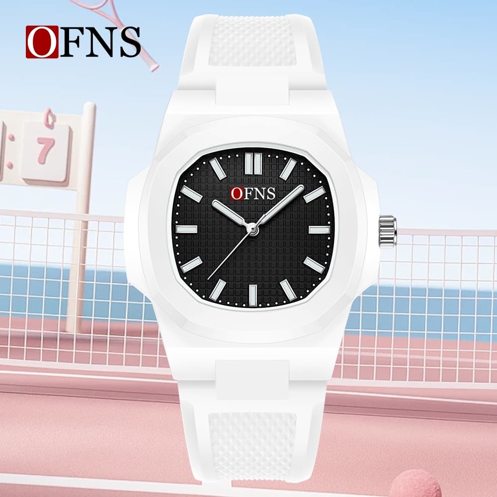 OFNS 1322 Relógios Casuais De Quartzo Para Homens Luminosos Simples Moda Pulseira De Silicone À Prova D'água Relógio De